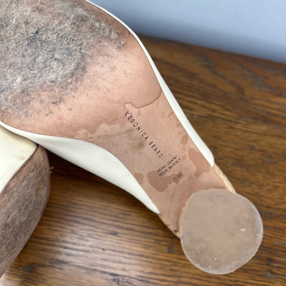 Veronica Beard Size 6 • Bodhi Leather Cork Slingback High Heels. - Picture 8 of 9